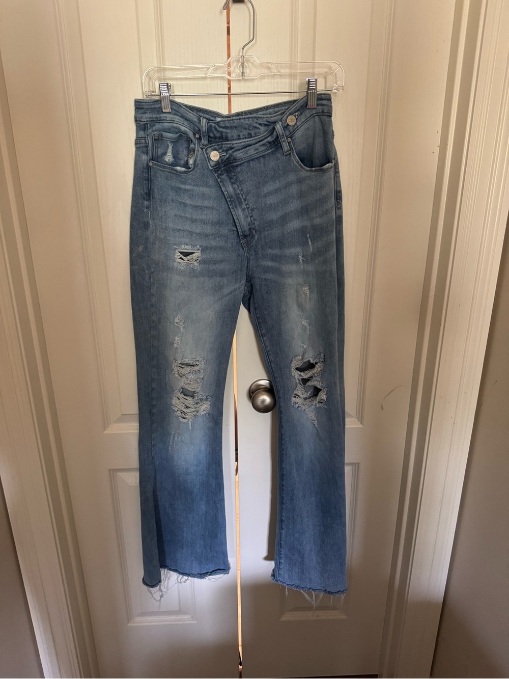 Women’s  Blue Bootcut Distressed Jeans